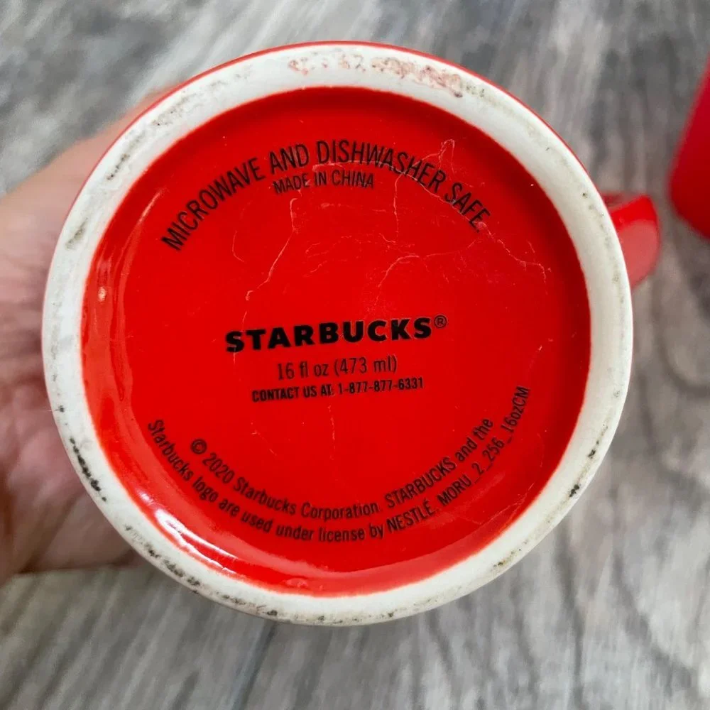 Bundle of 2 Starbucks Christmas Holiday Mug Reusable Cold Cup Trees Red